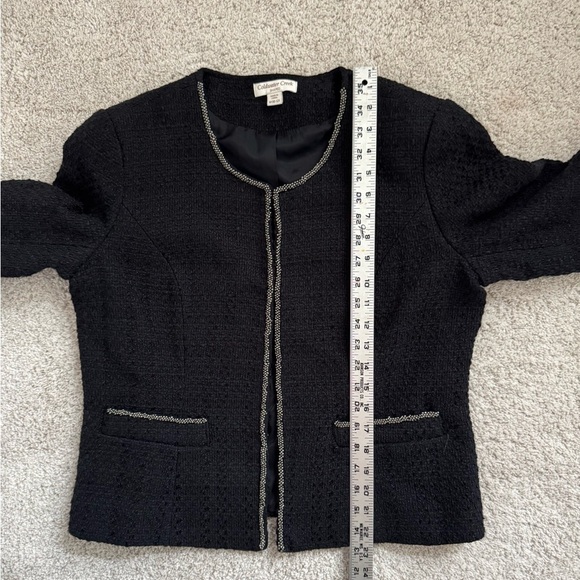 Coldwater Creek Black Textured Blazer with Silver Beading - Picture 9 of 9